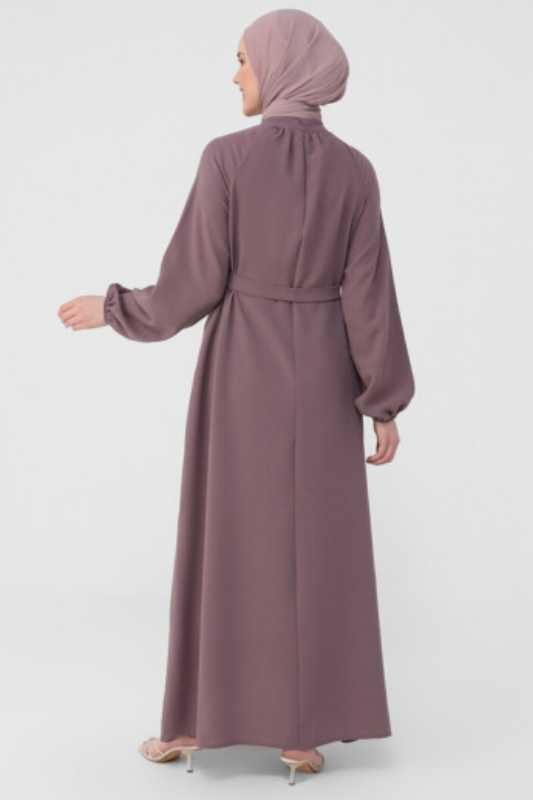 Women Solid Tie Front Maxi Dress Refka By Modanisa