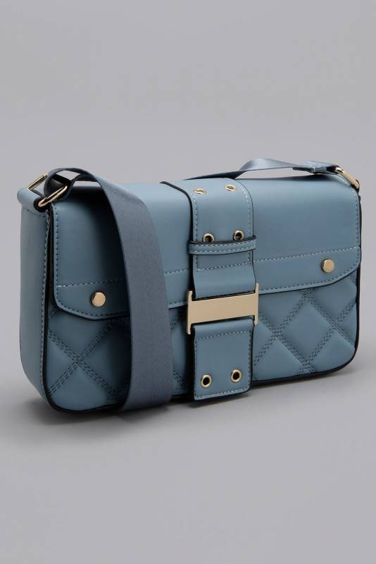 حقيبة كروس بتصميم مبطن باللون الأزرق الفاتح