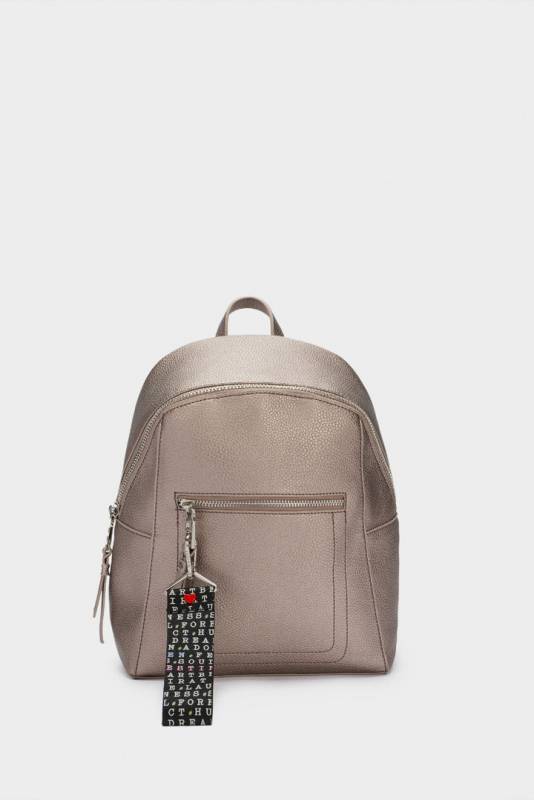 EMBOSSED BACKPACK WITH EXTERIOR POCKE