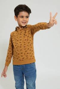 هودي بطبعات باللون البني