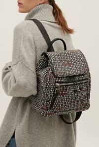 PRINTED BACKPACK WITH OUTER POCKE