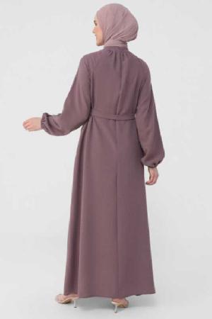Women Solid Tie Front Maxi Dress Refka By Modanisa