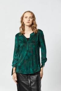 بلوزه أخضر بأكمام بطبقات - AW28B