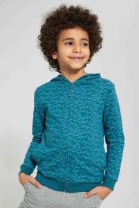 Blue Shark Zip Through Sweatshirt