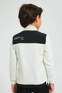 سويتشيرت كريمي بياقة وسحاب