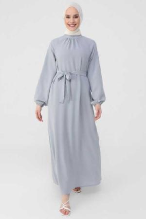 Women Solid Tie Front Maxi Dress Refka By Modanisa 