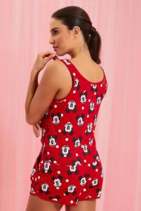 Red Mickey Printed Short Set