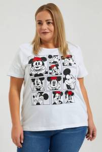 تي شيرت ميكي و ميني أبيض