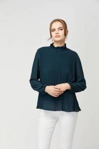 بلوزه بكسرات وأكمام طويلة بسوار - AW30B