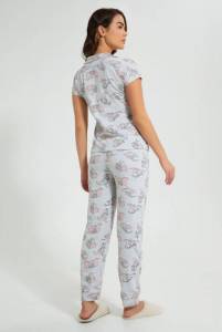 Grey Melange Dumbo Printed Pyjama Set