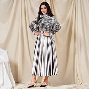 فستان FridayIn Women's Bohemian Floral Casual Fashion Long Maxi Dress