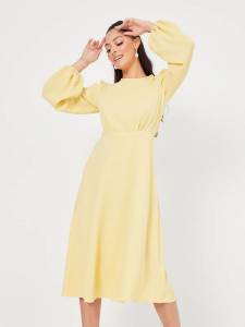 فستان ميدي باكمام بالون