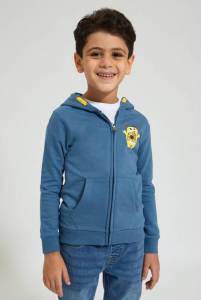 هودي جاكيت بسحاب باللون الأزرق