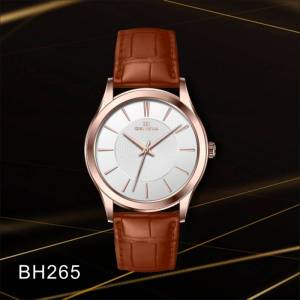 ساعة برناتشي رجالي bh265 جلد بني اطار روز
